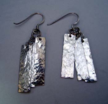 William Gable 3 Textured Rectangle Earrings $ G4012 