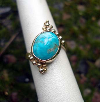 William Gable Gold & Turq Grape Ring $ G4047