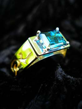 frank pierced brass 925 blue ring 570